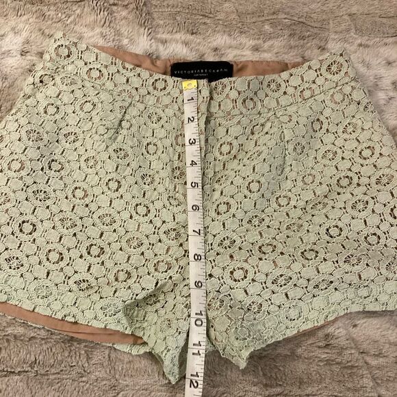 : : VICTORIA BECKHAM for Target Pale Mint Green Lace Shorts with Tan Lining : : - Picture 4 of 11